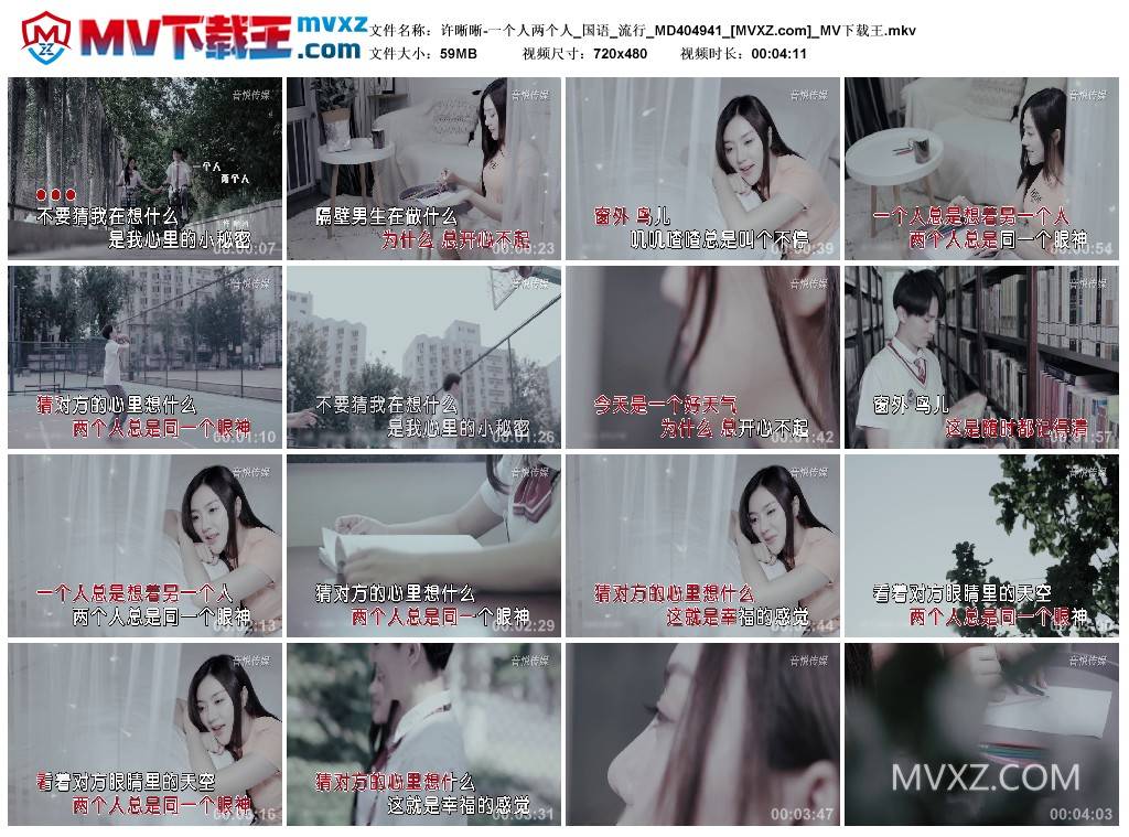 许晰晰-一个人两个人_国语_流行_MD404941